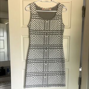 Gray Geometric Patterned Dress